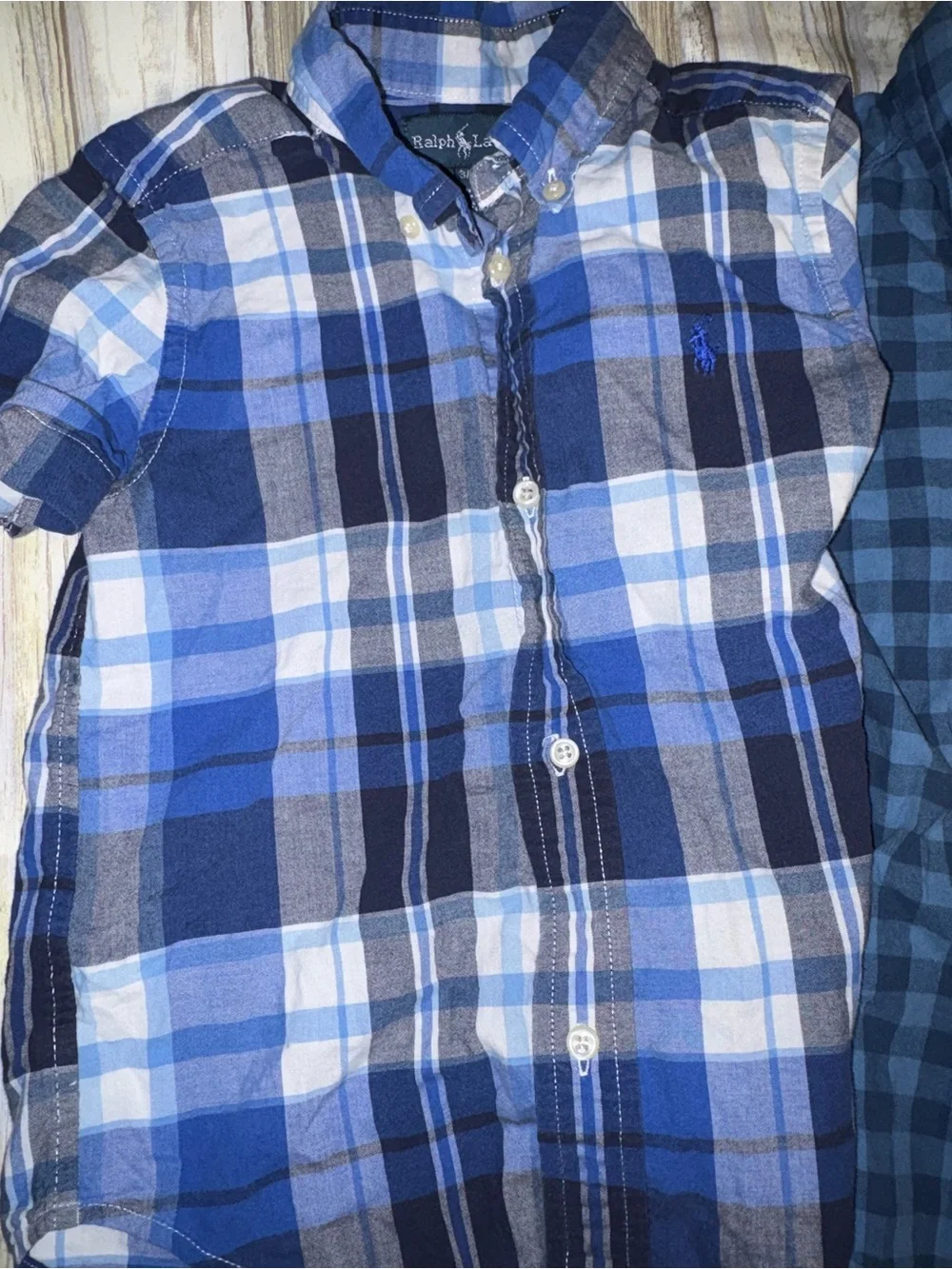 Ralph Lauren Blue Plaid & Blue Gingham Button-Down Shirts